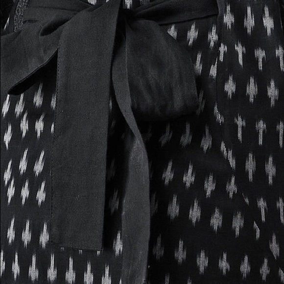 JAYPORE Black-Ivory Handloom Cotton Ikat Dress NWT - Picture 3 of 4